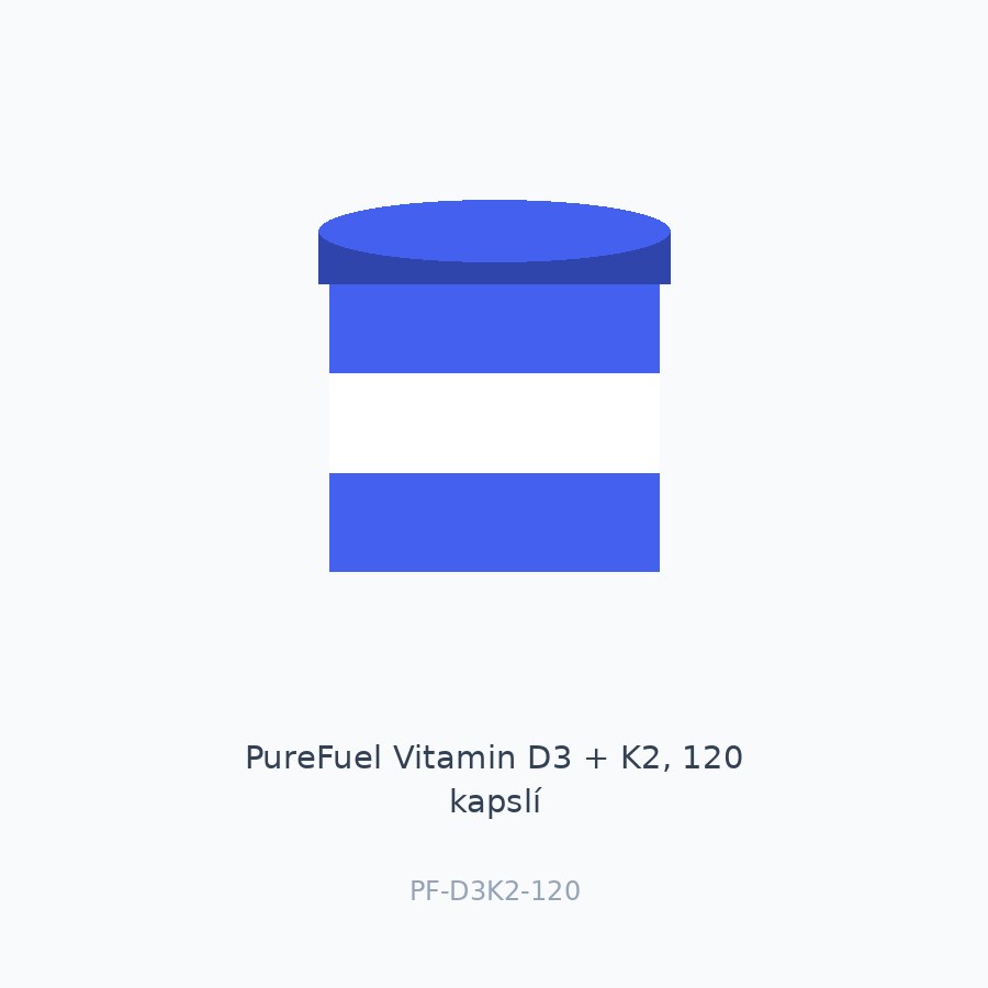 PureFuel Vitamin D3 + K2, 120 kapslí